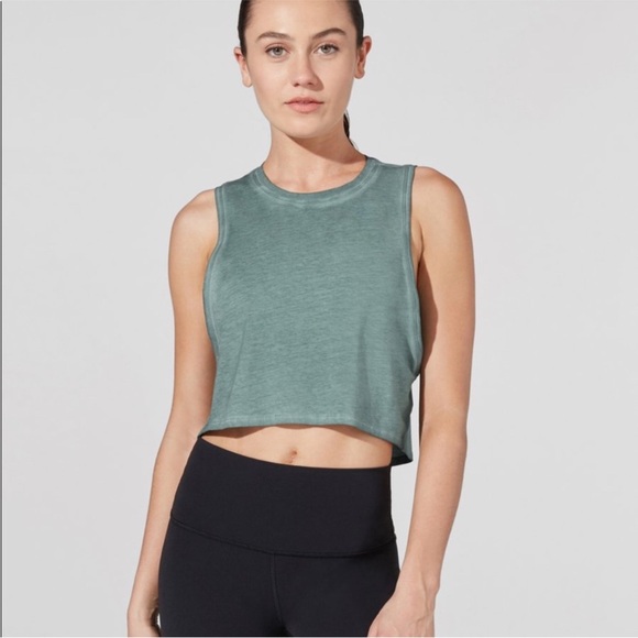 Lululemon Green Barry’s Collab Cut Back Tank Top Size 4 - Picture 3 of 8